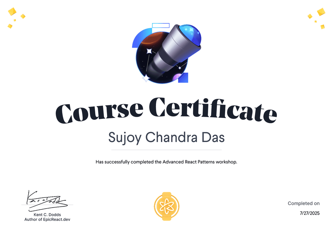 Advanced React Patterns certification