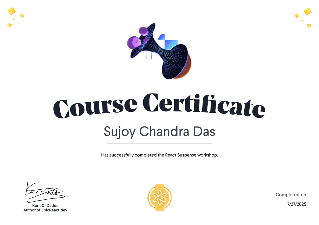 React Suspense certification
